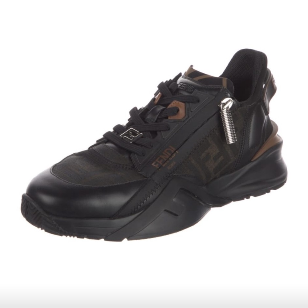 Fendi Men's Black and Brown Designer Sneakers